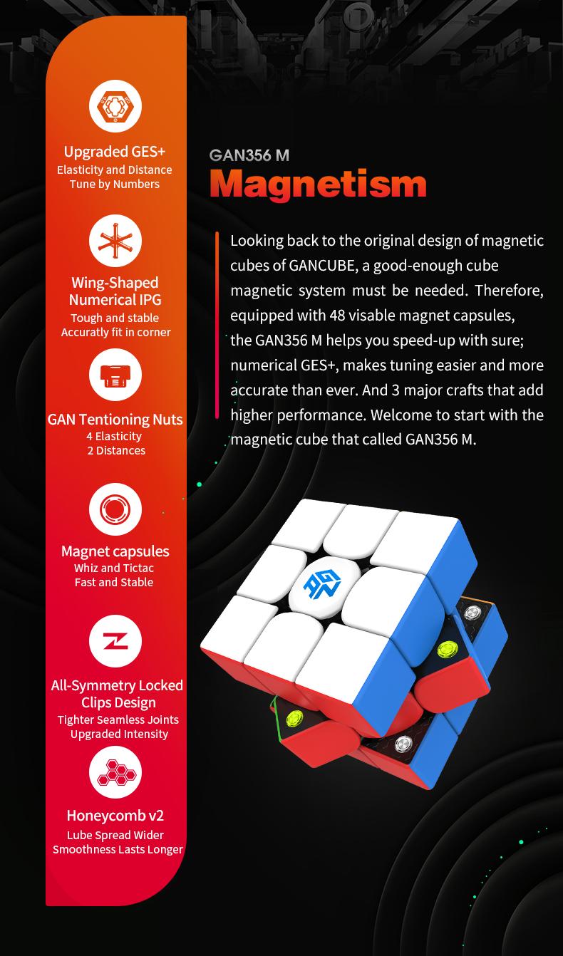 Cube 3x3 GAN 356 M Lightweighted Edition Tanpa GES 3x3 Stickerless