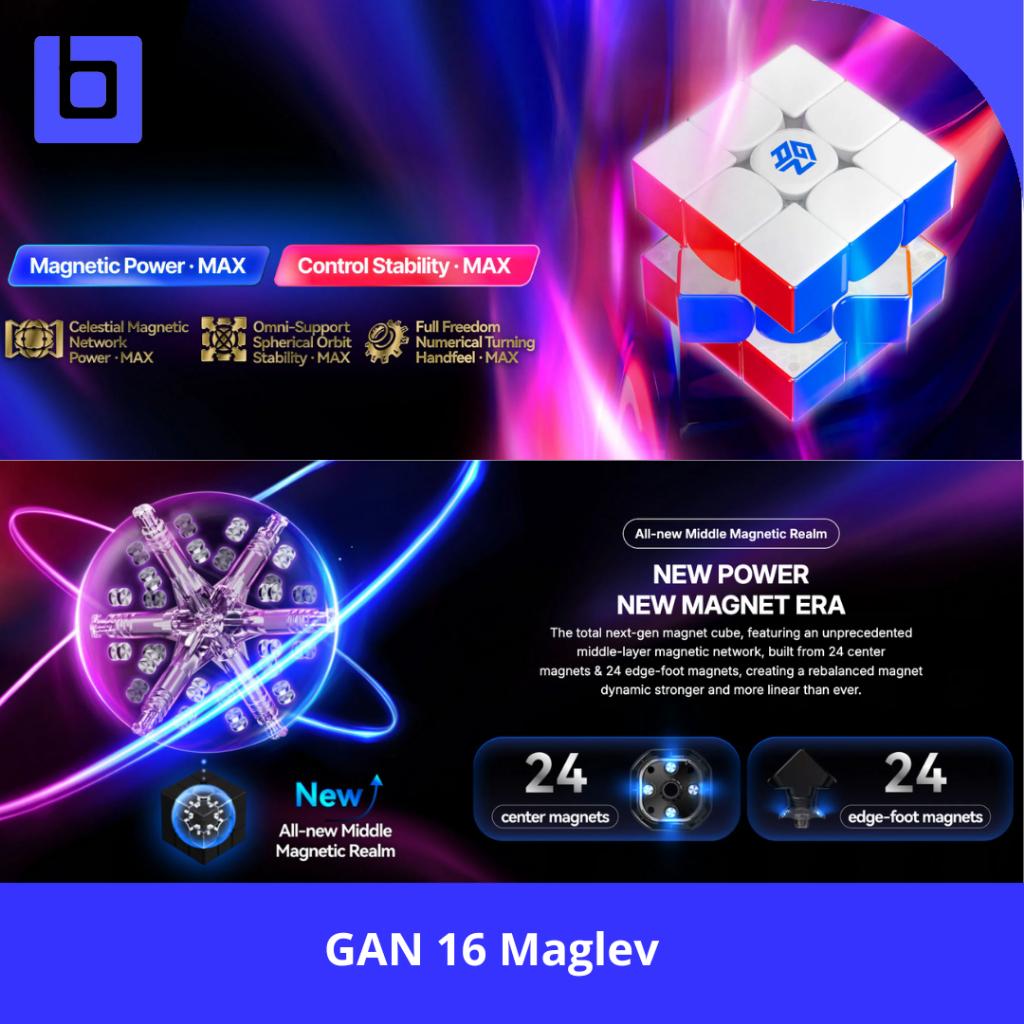 Cube 3x3 Gan 16 Maglev MAX Uv Coated 3x3