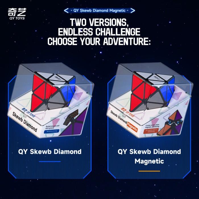 Cube Qiyi Face Turning Octahedron FTO Standar/Magnetic Blackbase Tiled Original - STANDAR