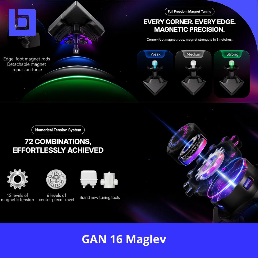 Cube 3x3 Gan 16 Maglev MAX Uv Coated 3x3