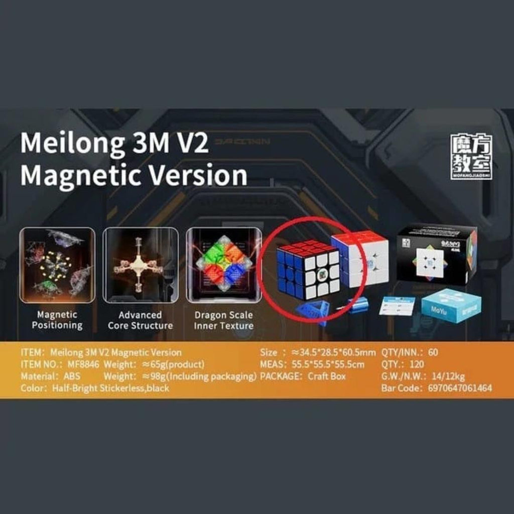Cube 3x3 Moyu Meilong 3M V2 Magnetic