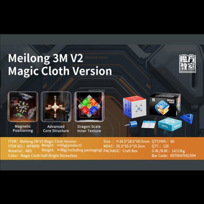 Cube 3x3 Moyu Meilong 3M V2 Magnetic