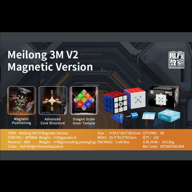 Cube 3x3 Moyu Meilong 3M V2 Magnetic