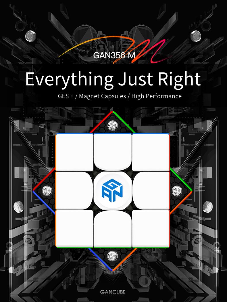 Cube 3x3 GAN 356 M Lightweighted Edition Tanpa GES 3x3 Stickerless