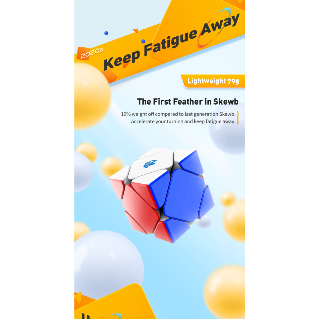 Cube SKEWB - Gan skewb Enhanced M Stickerless Original - UV Coated