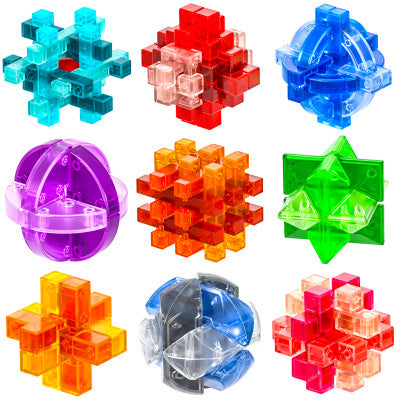 Qiyi 3d Puzzle Kongming Lock Colorful transparant Original