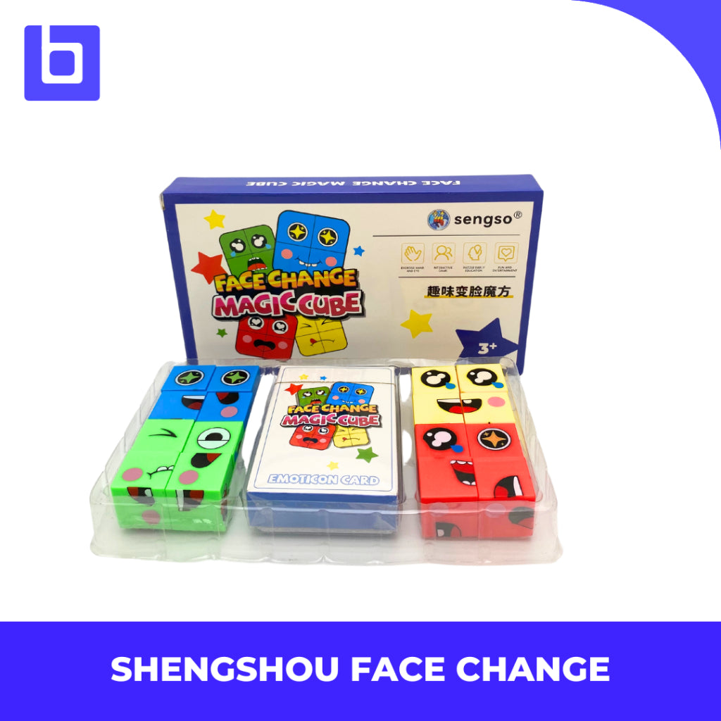 Mainan Edukasi Anak Montessori Face Change Card Game Puzzle Sengso