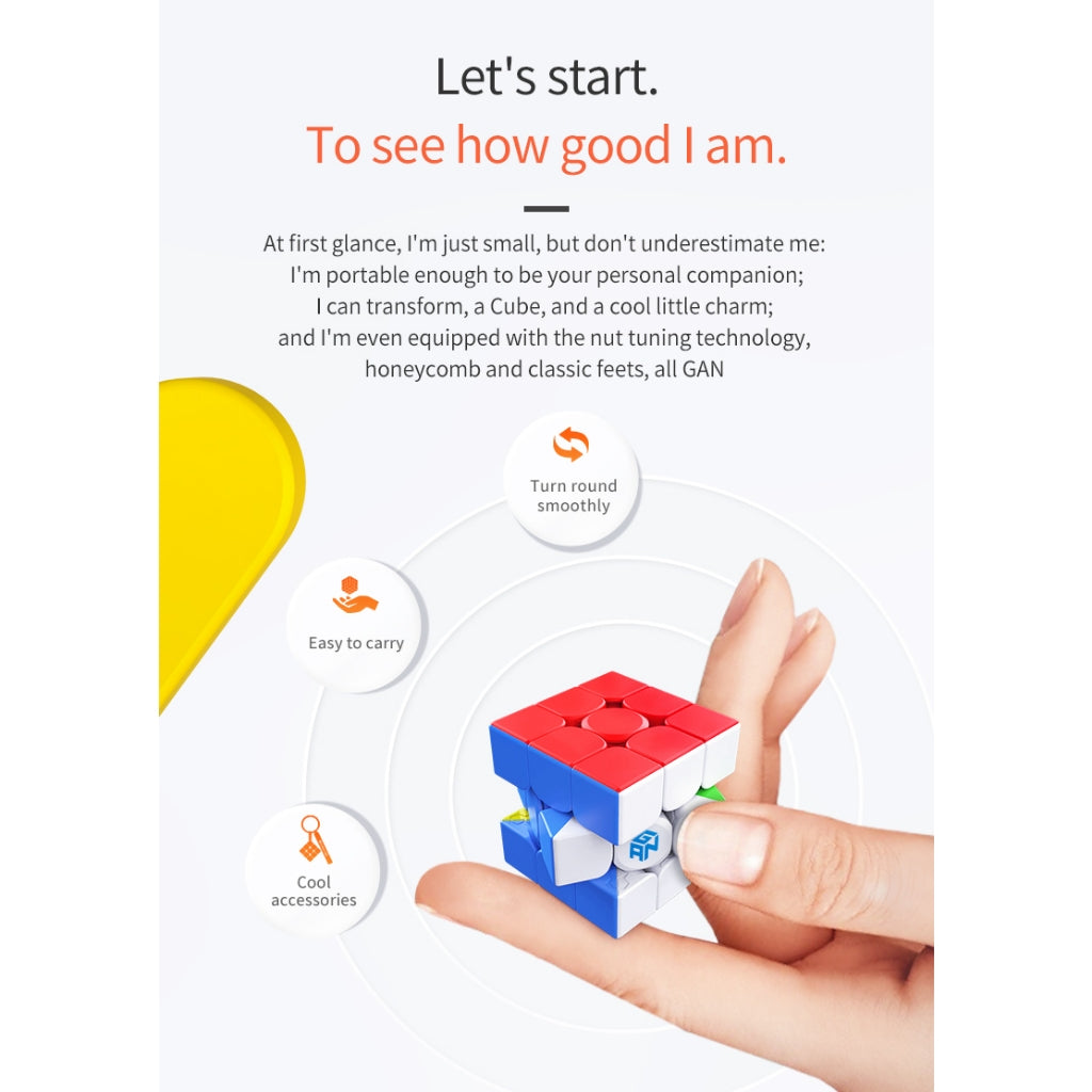 Cube 3x3 - GAN330 Keychain Cube - GAN330 Cube Stickerless - GAN 330
