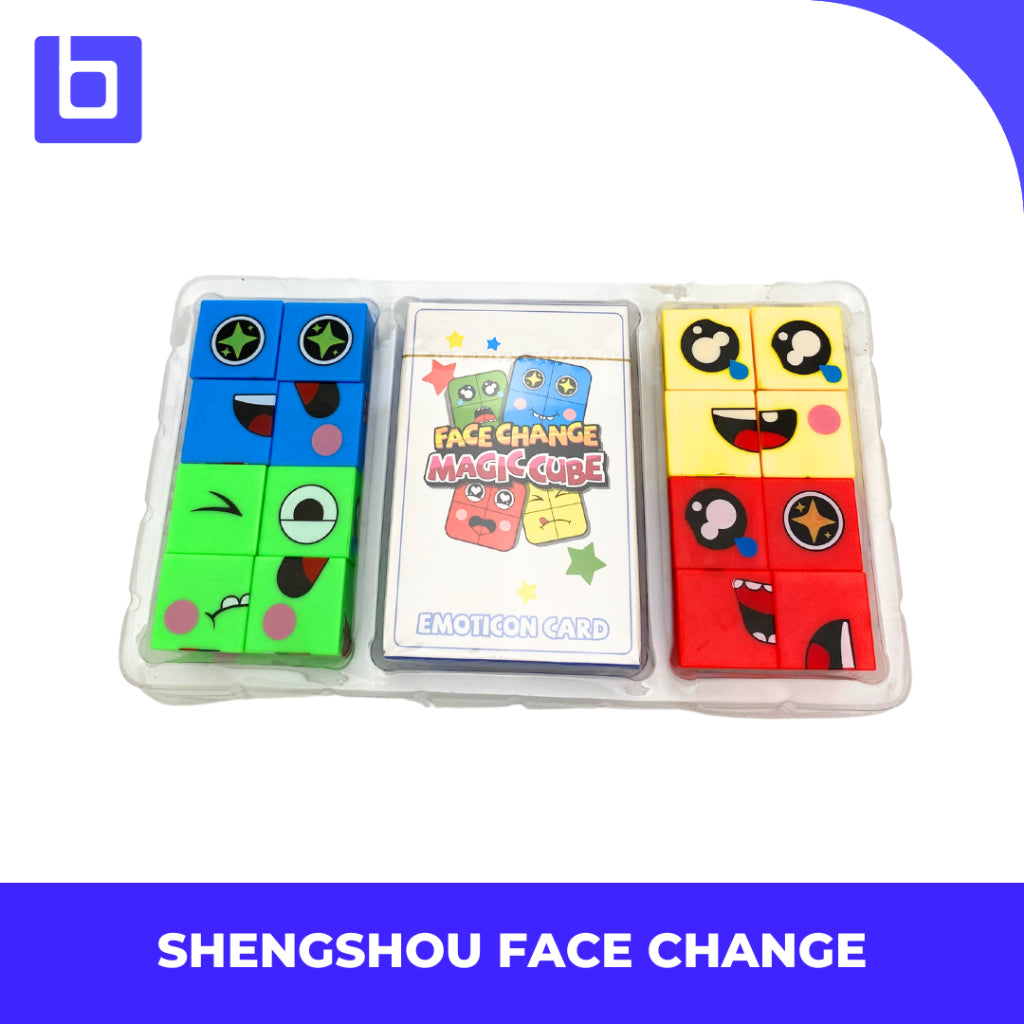 Mainan Edukasi Anak Montessori Face Change Card Game Puzzle Sengso