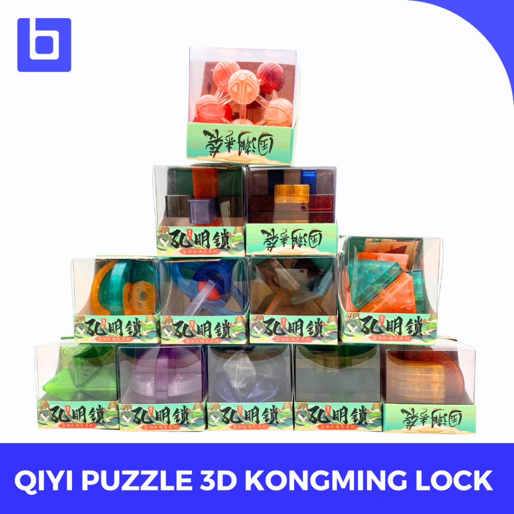 Qiyi 3d Puzzle Kongming Lock Colorful transparant Original
