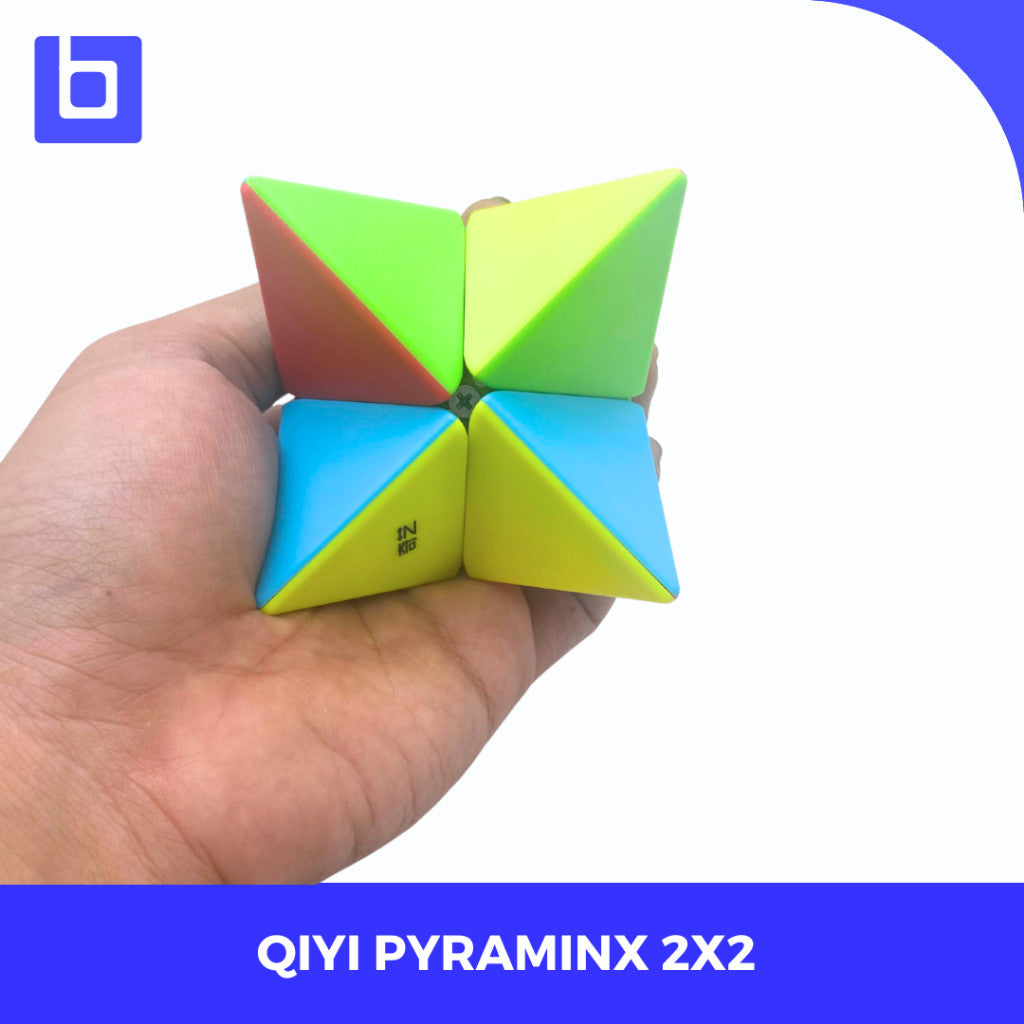 Cube 2x2 - Qiyi Pyraminx 2x2 - QiYi 2x2 Pyraminx - PYRAMID - PYRAMINX - QiYi Pyraminx Stickerless