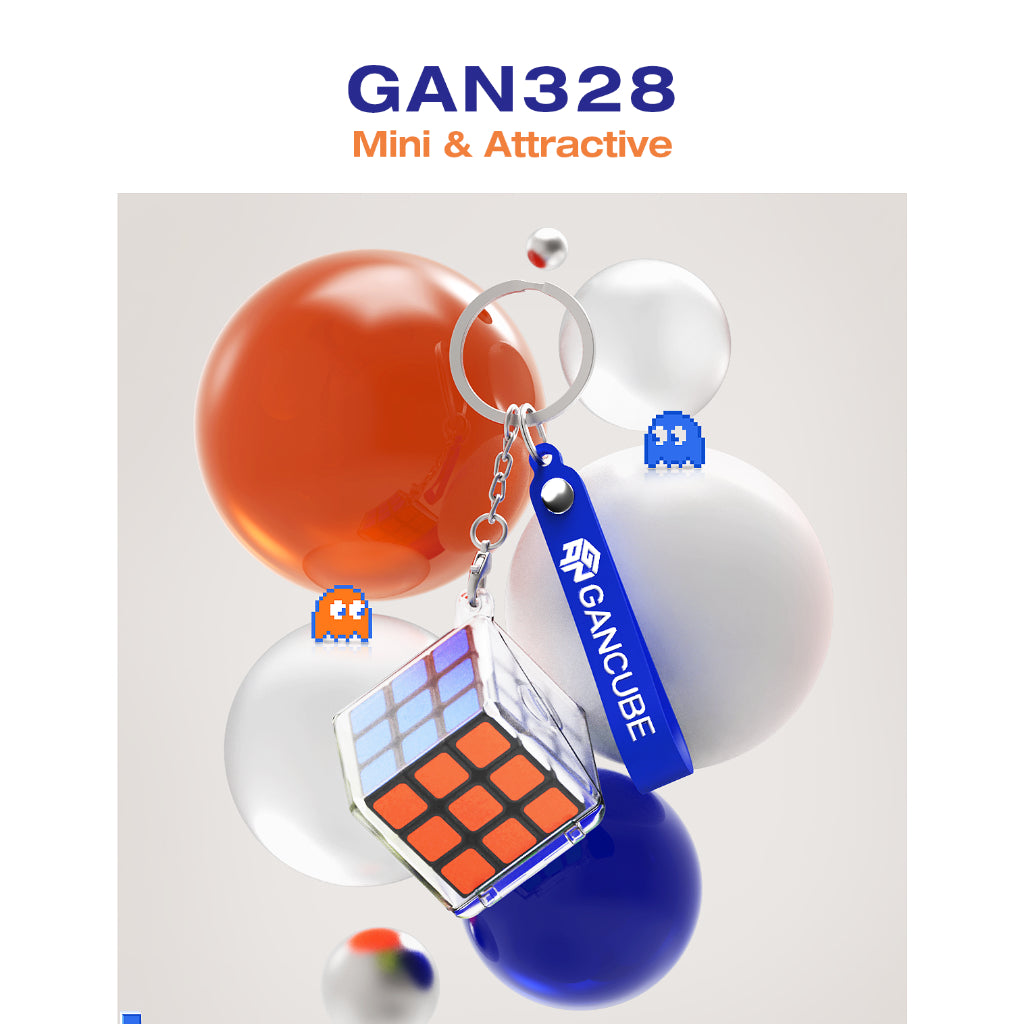 Cube 3x3 GAN 328 Keychain Black Gantungan Kunci Cube 3x3 Original