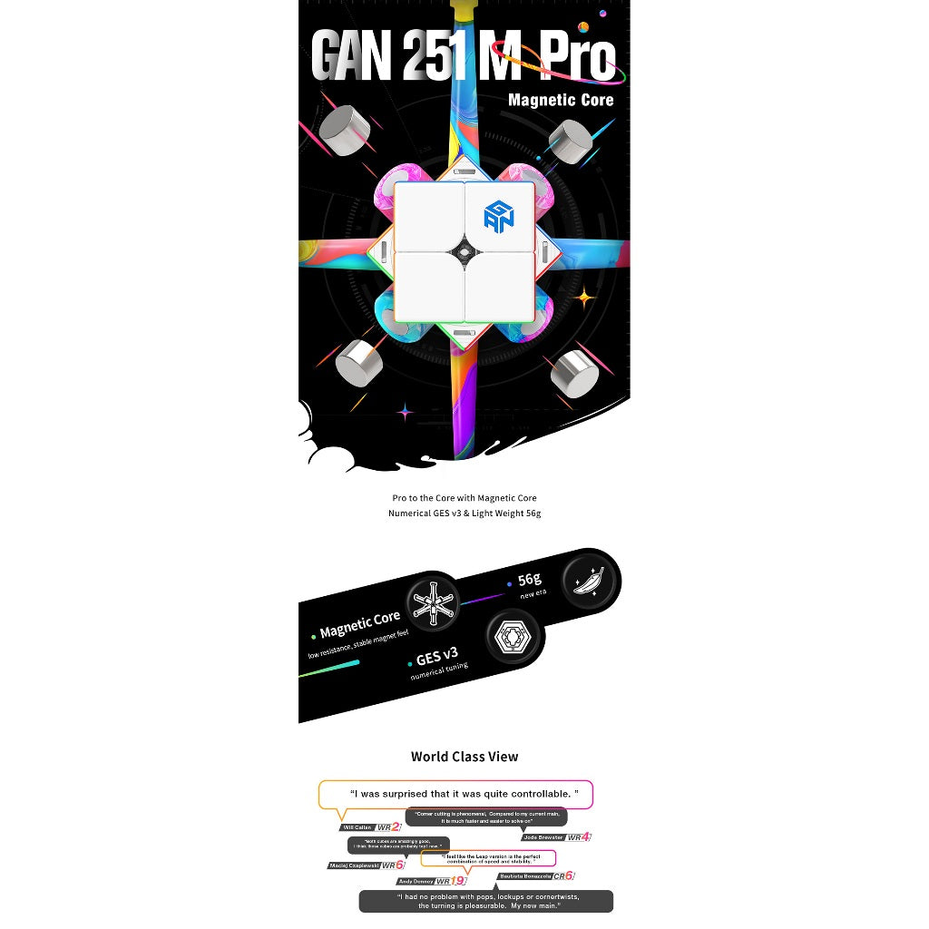 Cube 2x2 GAN 251 M PRO Original 2x2 Magnetic cube