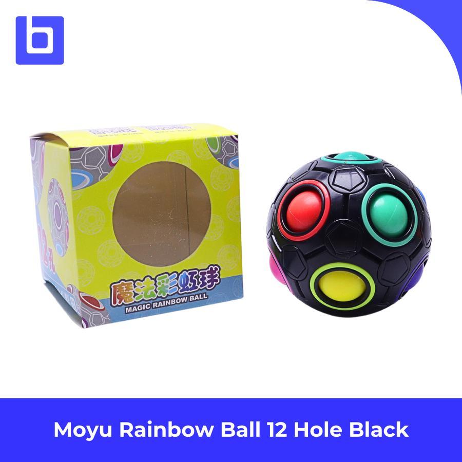 Magic Puzzle Moyu Rainbow Ball 12 Hole Black Base Color