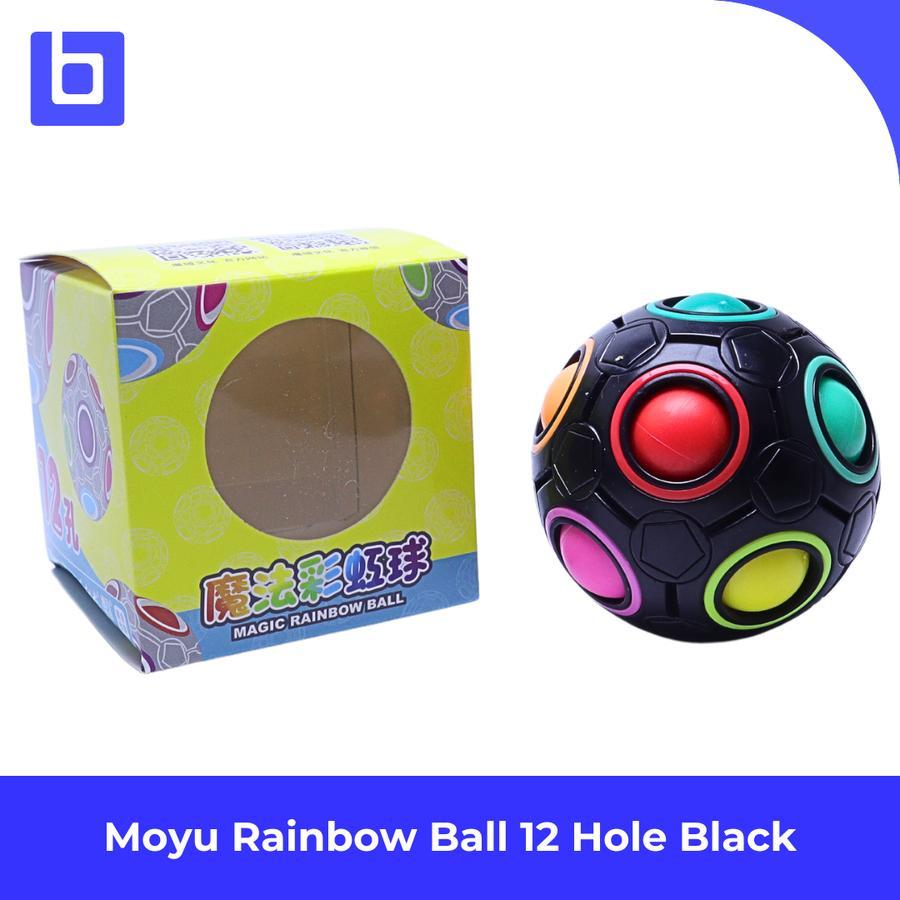 Magic Puzzle Moyu Rainbow Ball 12 Hole Black Base Color