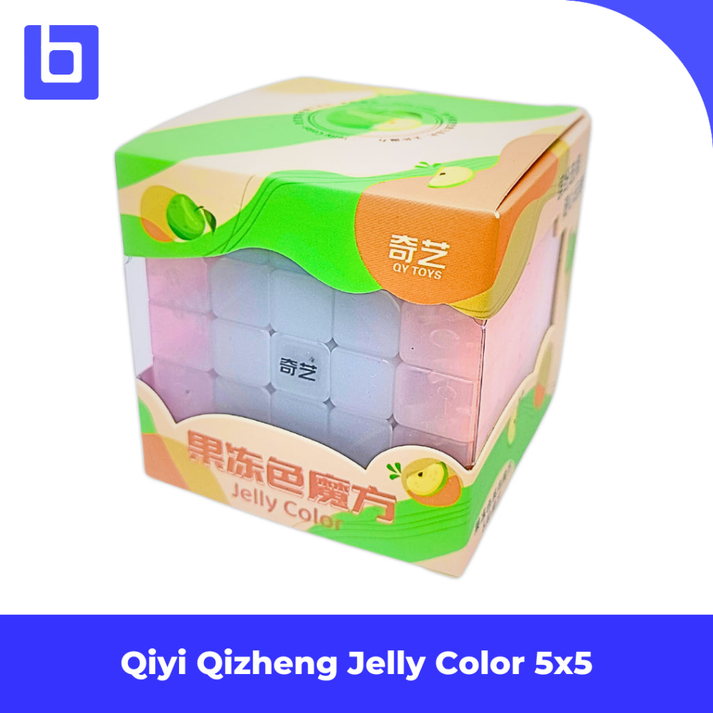 Cube 5x5 QiYi QiZheng Jelly Stickerless Transparent Kubus Puzzle Original