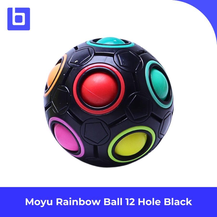 Magic Puzzle Moyu Rainbow Ball 12 Hole Black Base Color