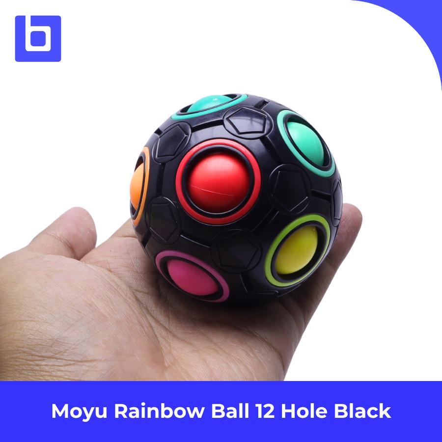 Magic Puzzle Moyu Rainbow Ball 12 Hole Black Base Color