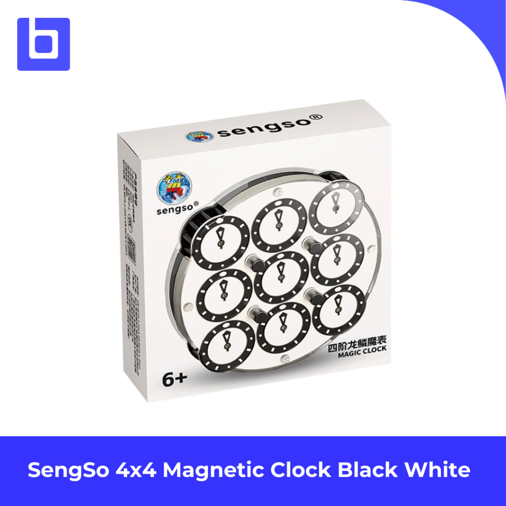 Cube clock -SengSo 4X4 Magnetic Clock Black White