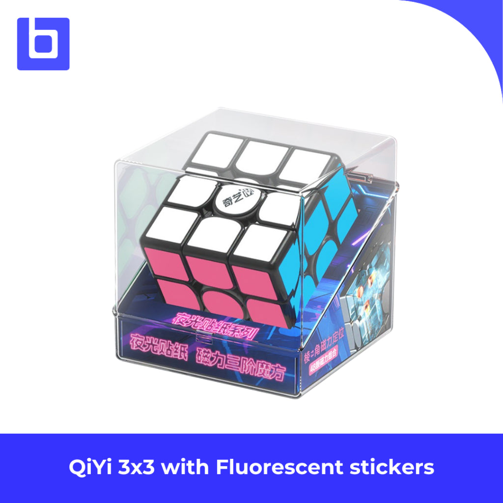 Cube 3x3 - QiYi 3x3 with Fluorescent Glow In The Dark Stickers