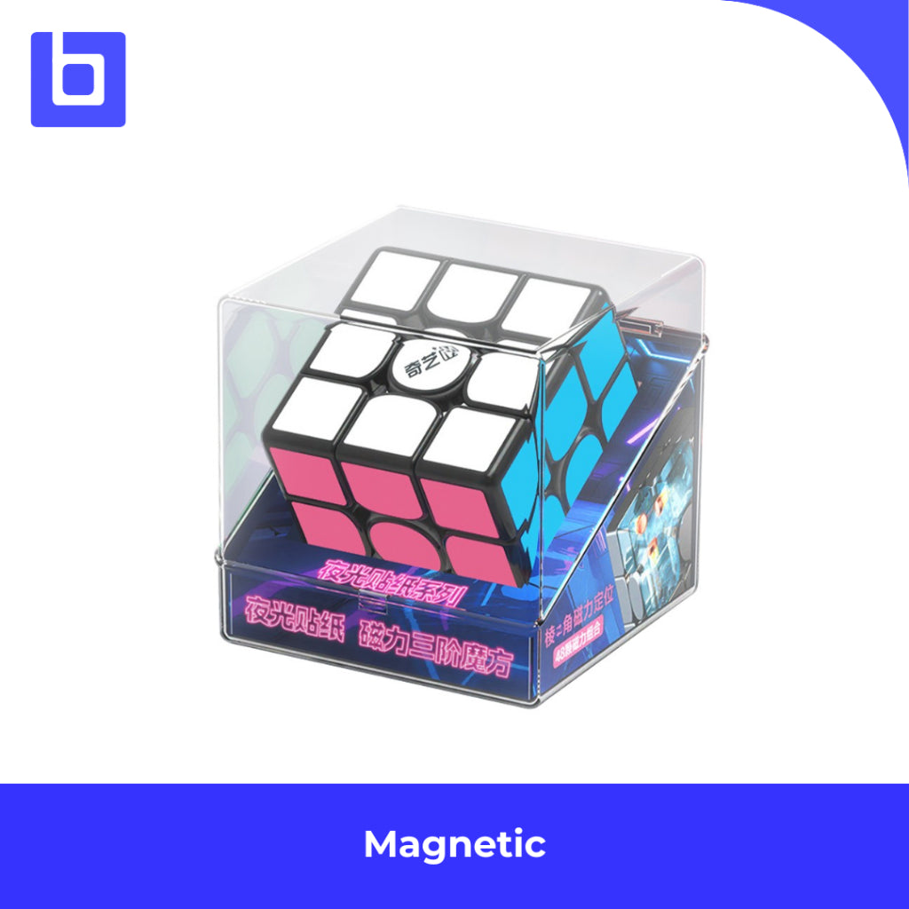 Cube 3x3 - QiYi 3x3 with Fluorescent Glow In The Dark Stickers