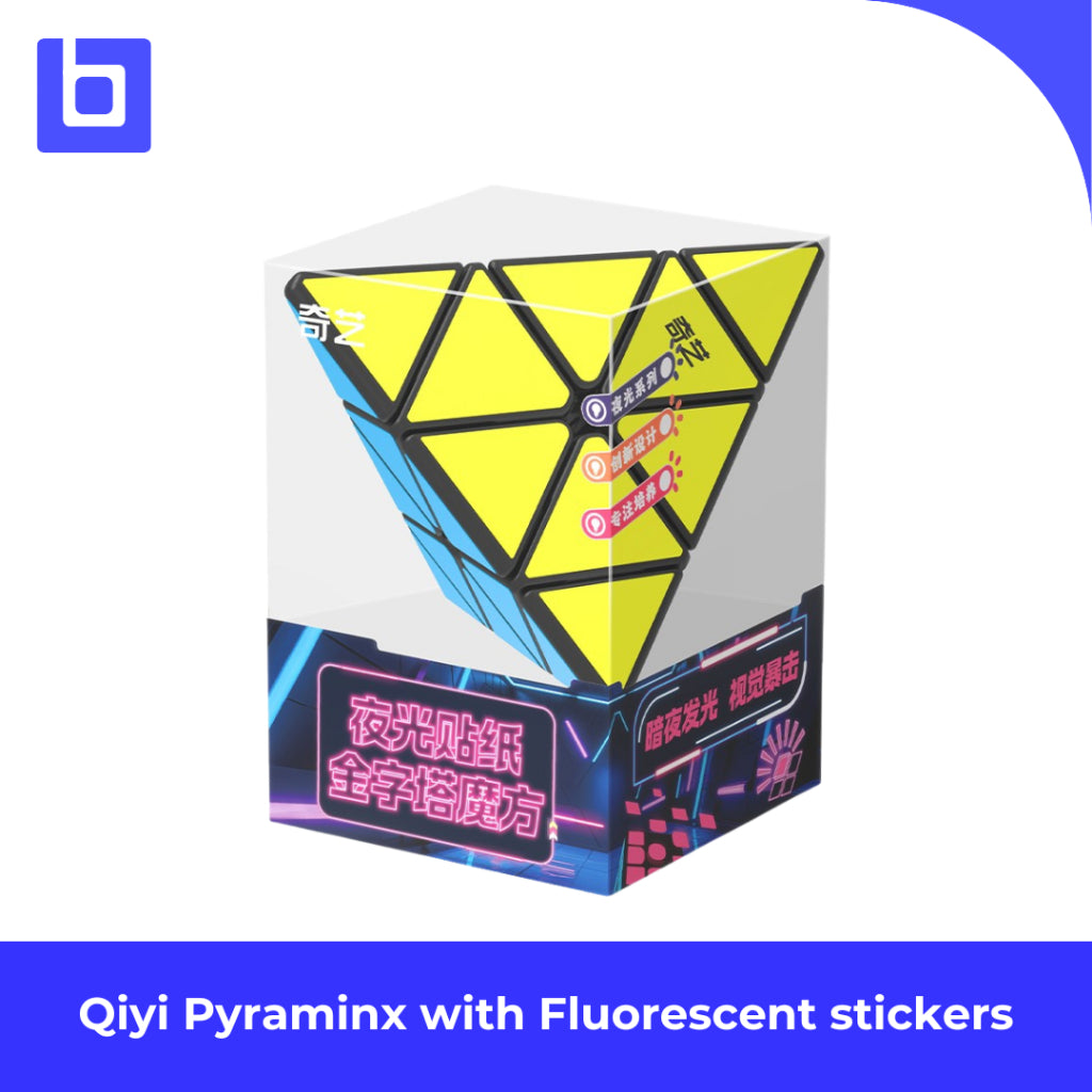 Cube Pyraminx - QiYi Pyraminx with Fluorescent Glow in The dark  stickers