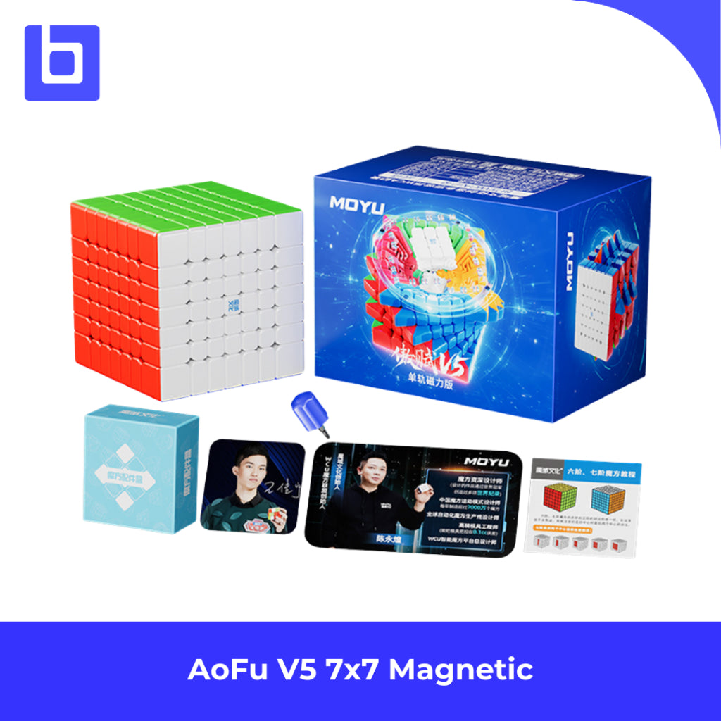 Cube 7x7 Moyu Aofu V5 7x7 Magnetic Stickerless Original SINGLE TRACK-DUAL TRACK