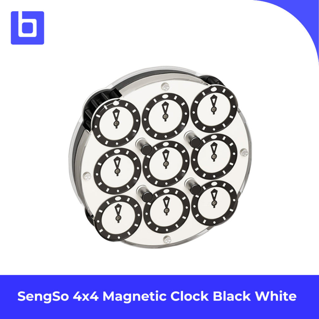 Cube clock -SengSo 4X4 Magnetic Clock Black White
