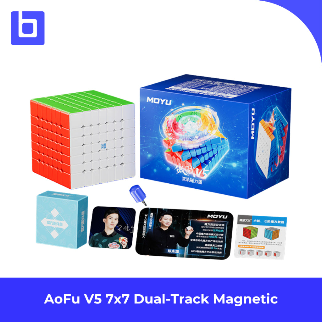 Cube 7x7 Moyu Aofu V5 7x7 Magnetic Stickerless Original SINGLE TRACK-DUAL TRACK
