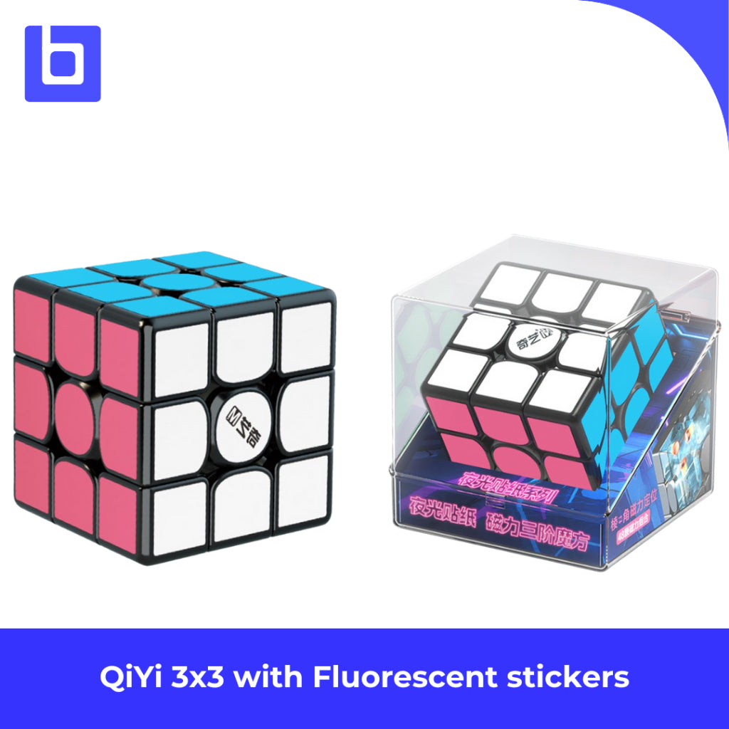 Cube 3x3 - QiYi 3x3 with Fluorescent Glow In The Dark Stickers