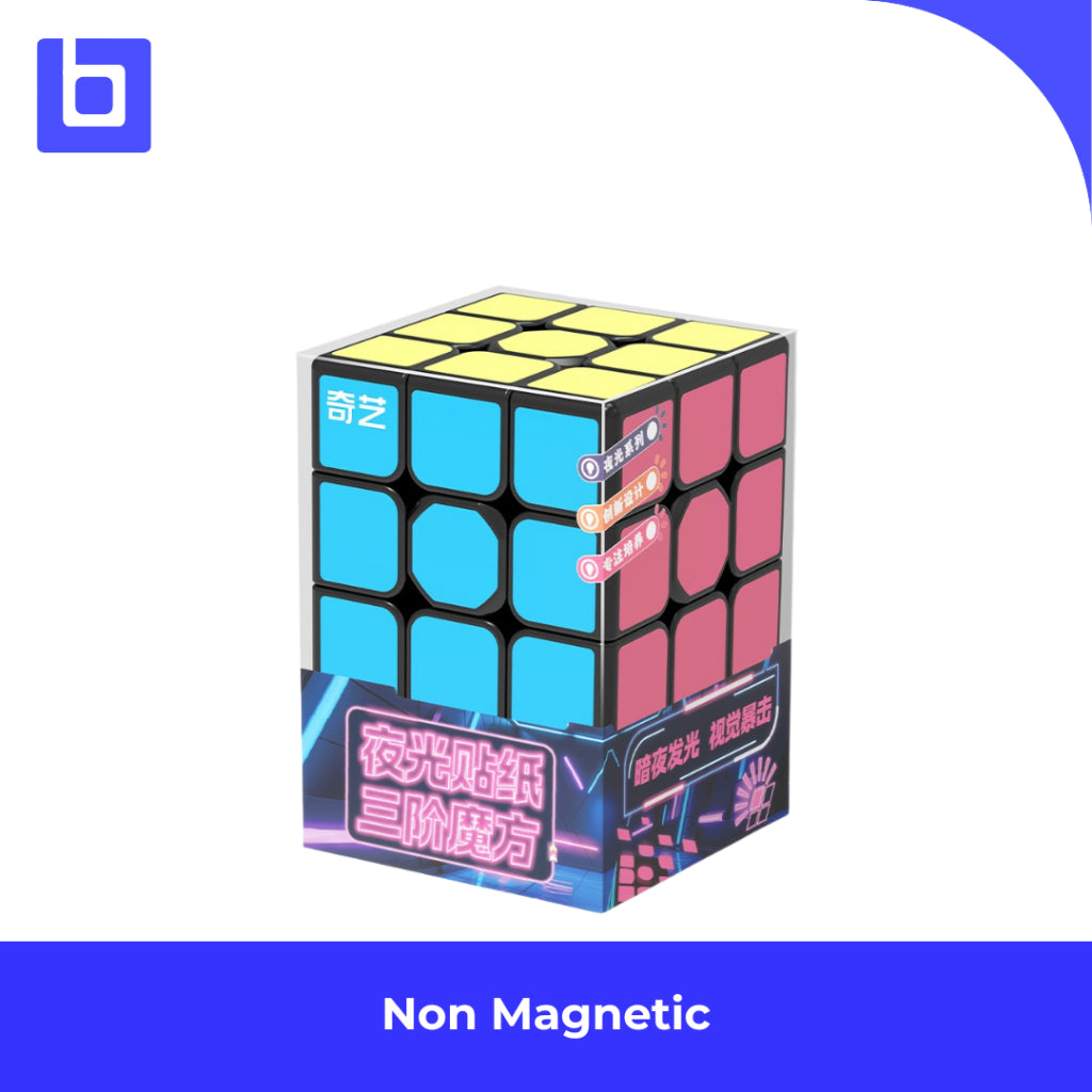 Cube 3x3 - QiYi 3x3 with Fluorescent Glow In The Dark Stickers