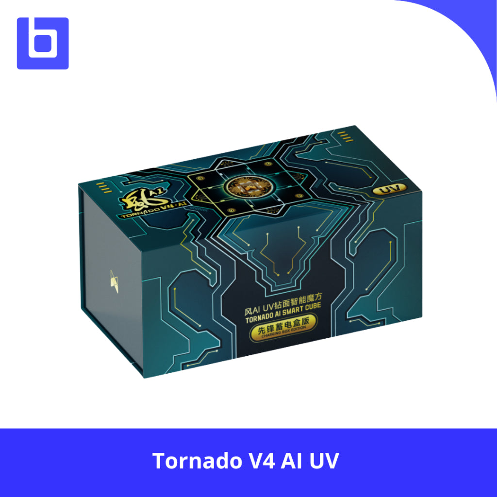 Cube 3x3 Qiyi Xman Tornado V4 AI UV with Charging Case/Charging Base