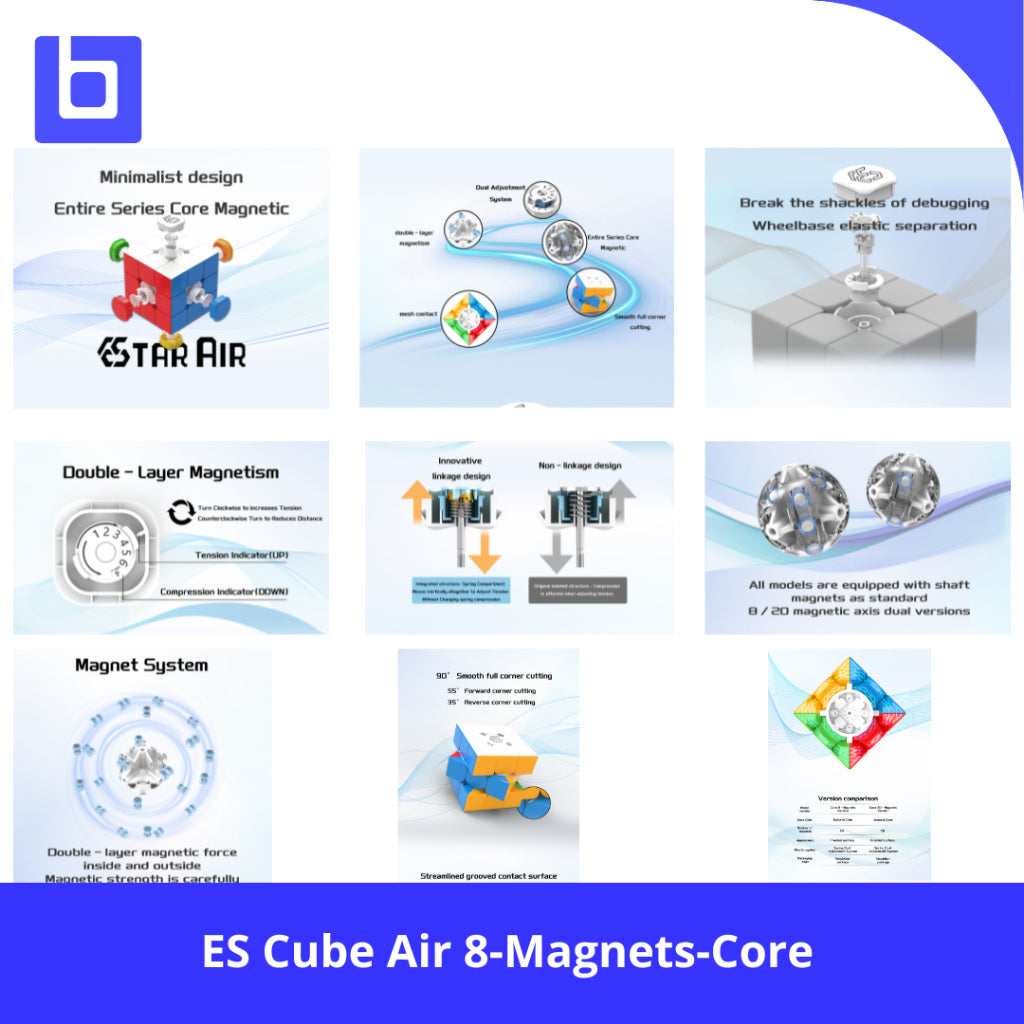 Cube 3x3 - ES Cube Air 8-Magnets-Core Stickerless