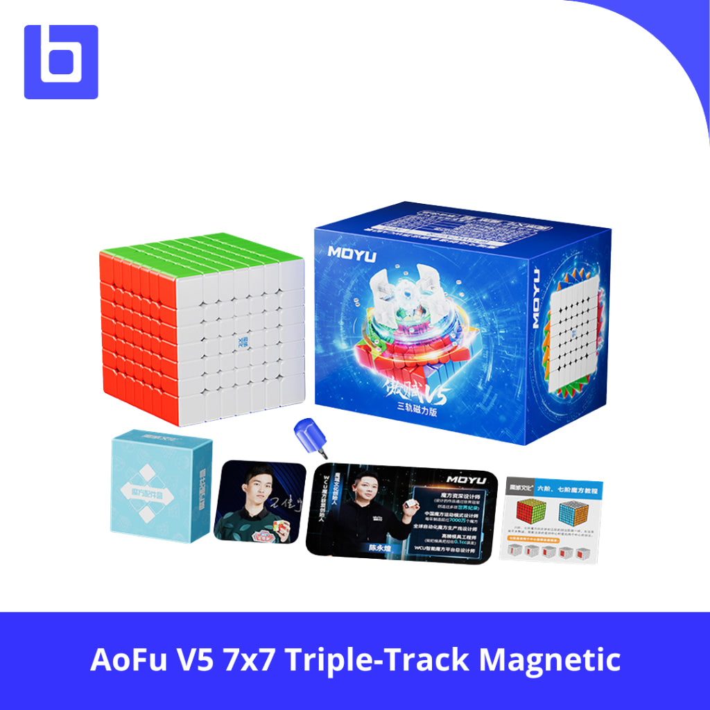 Cube 7x7 Moyu Aofu V5 7x7 Magnetic Stickerless Original SINGLE TRACK-DUAL TRACK