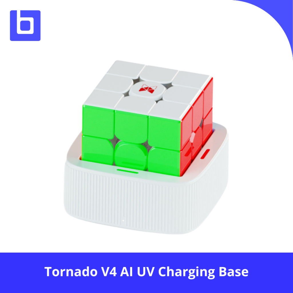 Cube 3x3 Qiyi Xman Tornado V4 AI UV with Charging Case/Charging Base