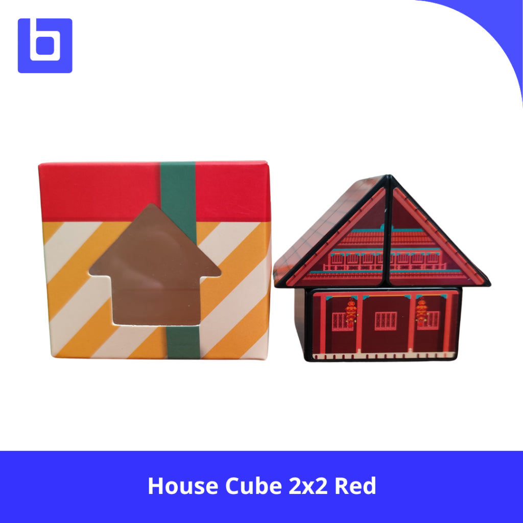 Diansheng House Cube 2x2 White / Red