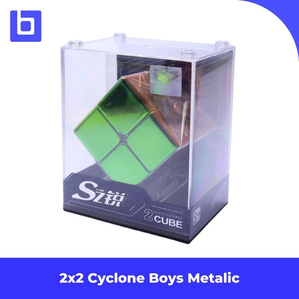 Magic Cube 2x2 Cyclone Boys Metalic 2x2 Series Metallic Stickerless