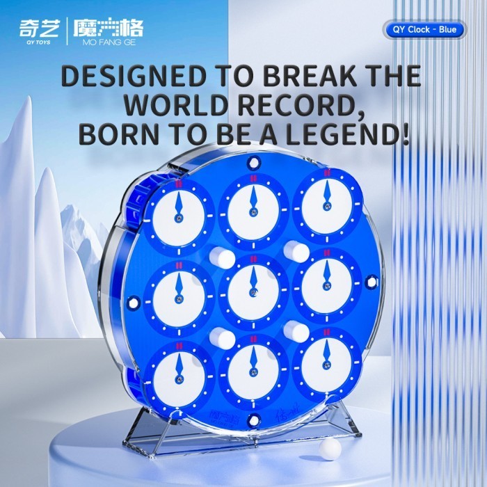 Cube Clock 4x4 Qiyi Clock Magnetic Blue Original
