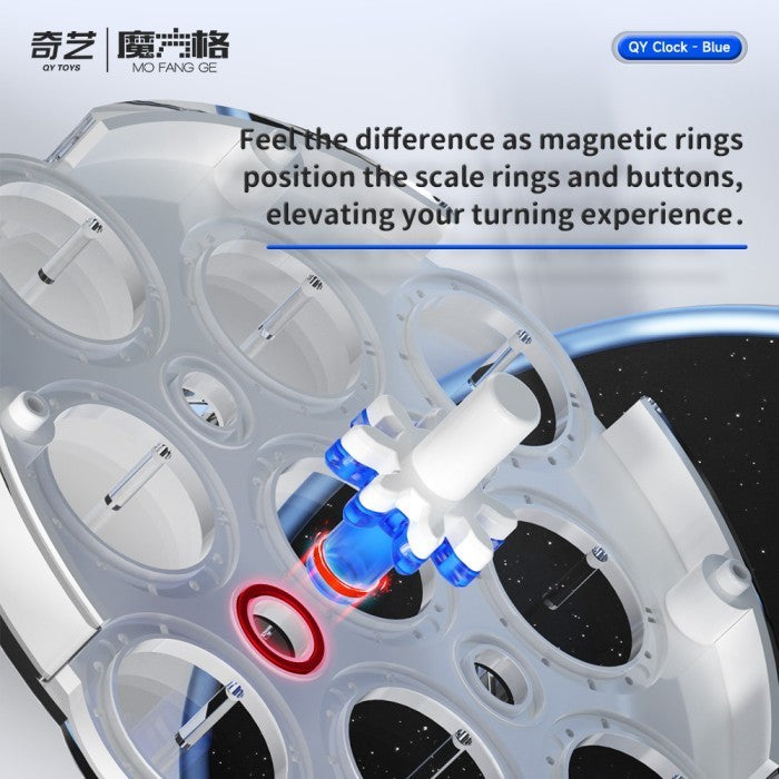 Cube Clock 4x4 Qiyi Clock Magnetic Blue Original