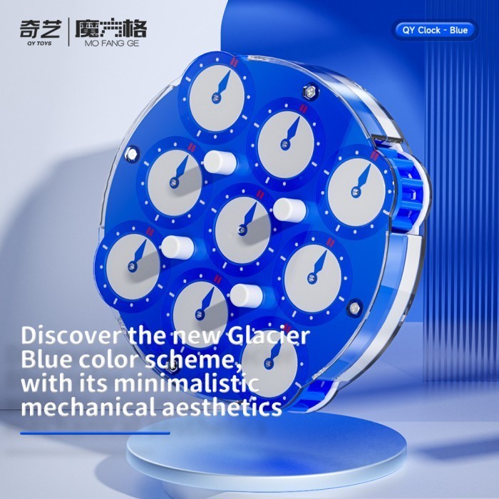 Cube Clock 4x4 Qiyi Clock Magnetic Blue Original