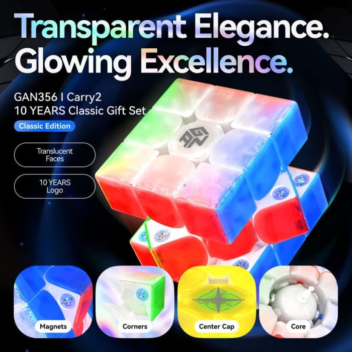 Cube 3x3 Gan 356 I Carry 2 Uv 10Th anniversary  Original