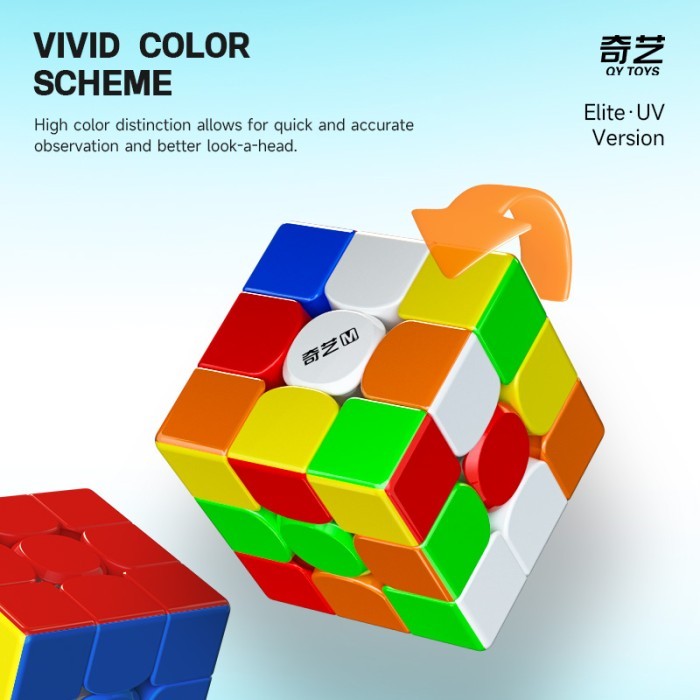 Cube 3x3 Qiyi m pro elite Uv Coated Original