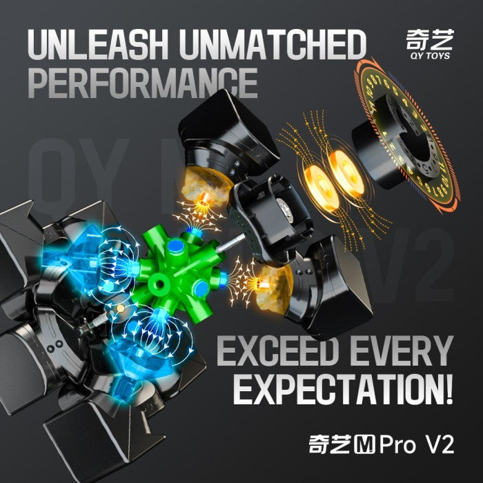 Cube 3x3 Qiyi M pro V2 Maglev Magnetic Core Uv Coated Original - FLAGSHIP