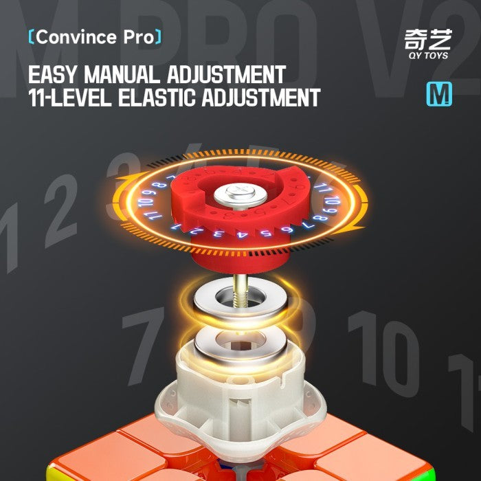 Cube 3x3 Qiyi M pro V2 Maglev Magnetic Core Uv Coated Original - FLAGSHIP
