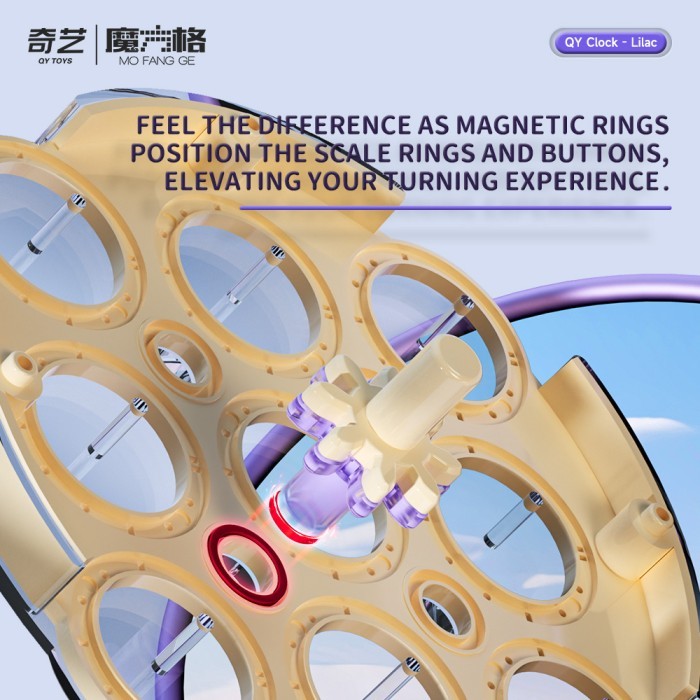 Cube Clock - Qiyi magnetic Clock Lilac Purple Original