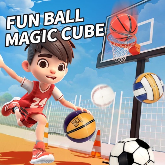 Cube 2x2 Yuxin 2x2 Fun Ball Cube Football/Softball/Volleyball/Basketball stickerless Original - FOOTBALL A