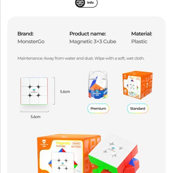 Gan Monster Go 3x3 V3 Magnetic Stickerless Original