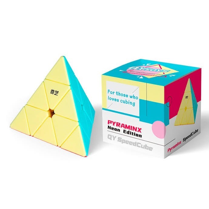 Cube Pyraminx Qiyi Qiming S2 Stickerless Macaron Original
