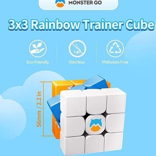 Cube 3x3 Gan Monster go Rainbow V3 Stickerless Original