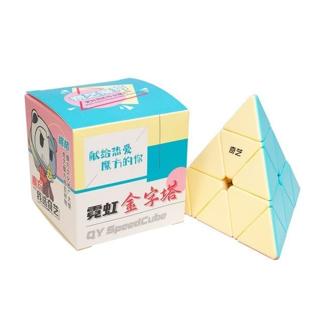 Cube Pyraminx Qiyi Qiming S2 Stickerless Macaron Original